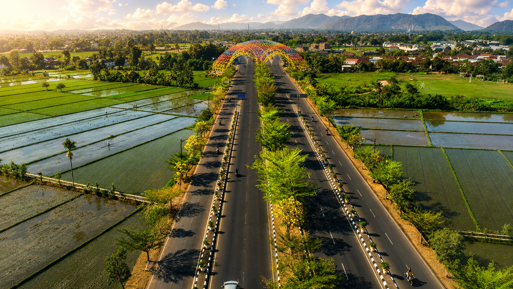 Latar belakang pemandangan jalan